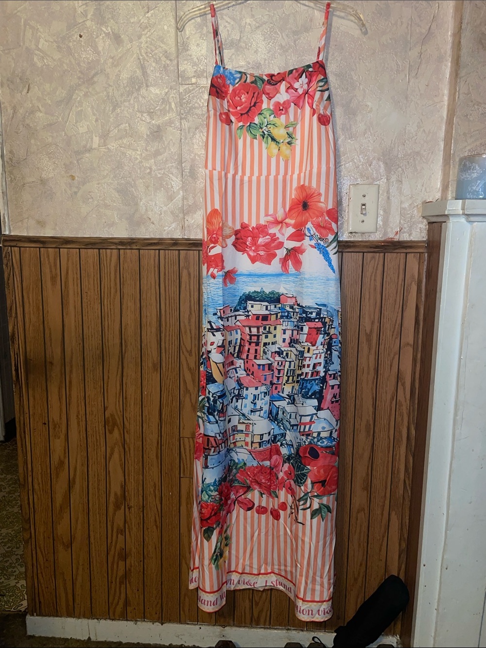 Multi color Spanish vacation loragal maxi dress (m)(nwt)